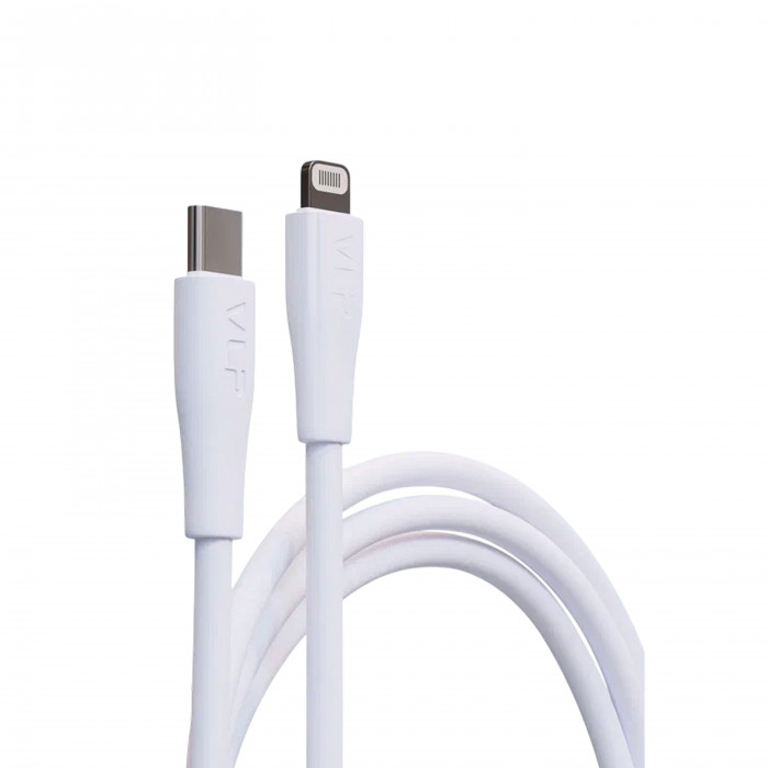 Дата-кабель VLP LITE Color Line Type-C – Lightning, 1 м, 27W, белый