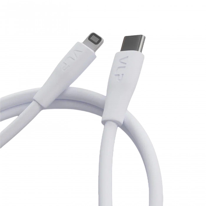 Дата-кабель VLP LITE Color Line Type-C – Lightning, 1 м, 27W, белый