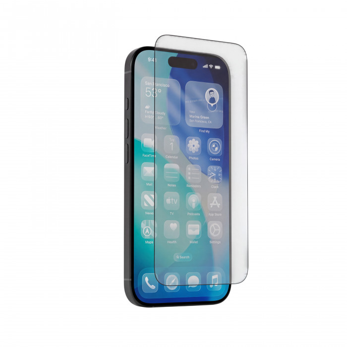 Защитное стекло AceCase AceGlass Матовое для iPhone 17/16 Pro, ультратонкая рамка