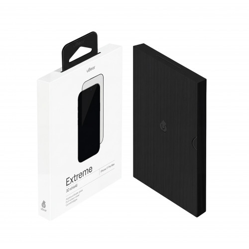 Защитное стекло Ubear Extreme 3D Shield для iPhone 17 Pro, черная рамка